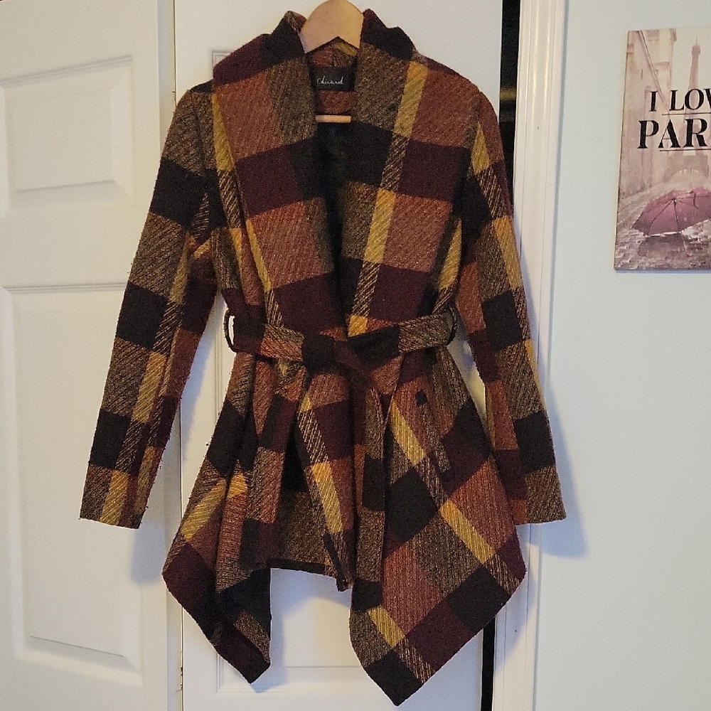 Plaid Women's Jacket with Belt